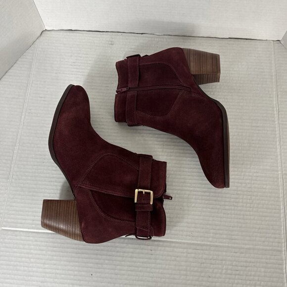 DIBA Sleek Bootie Boot Women's 9M Burgundy Suede Leather Upper NWOB 9324 - Picture 7 of 12